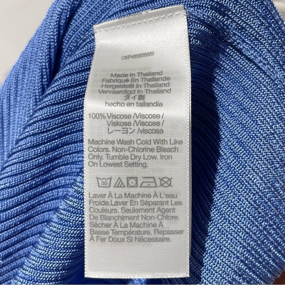 New Madewell Micro Rib Fitted Short Sleeve Sweater Tee NQ337 Celeste Blue XS - Picture 15 of 16